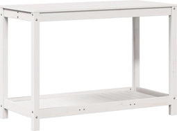 vidaXL - Oppottafel - met - schap - 108x50x75 - cm - massief - grenenhout - wit