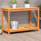 vidaXL - Oppottafel - met - schap - 108x50x75 - cm - massief - grenenhout - wasbruin