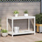 vidaXL - Oppottafel - met - schap - 108x50x75 - cm - massief - grenenhout - wit