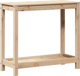 vidaXL - Oppottafel - met - schap - 82,5x35x75 - cm - massief - grenenhout