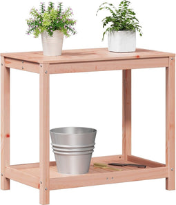 vidaXL - Oppottafel - met - schap - 82,5x50x75 - cm - massief - douglashout