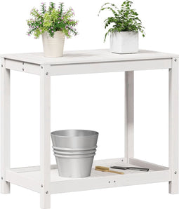 vidaXL - Oppottafel - met - schap - 82,5x50x75 - cm - massief - grenenhout - wit