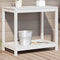 vidaXL - Oppottafel - met - schap - 82,5x50x75 - cm - massief - grenenhout - wit