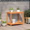 vidaXL - Oppottafel - met - schap - 82,5x50x75 - cm - massief - grenenhout - wasbruin