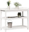 vidaXL - Oppottafel - met - schappen - 108x45x86,5 - cm - massief - grenenhout - wit
