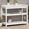 vidaXL - Oppottafel - met - schappen - 108x45x86,5 - cm - massief - grenenhout - wit