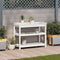 vidaXL - Oppottafel - met - schappen - 108x45x86,5 - cm - massief - grenenhout - wit