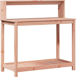 vidaXL - Oppottafel - met - schappen - 108x50x109,5 - cm - massief - douglashout