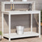 vidaXL - Oppottafel - met - schappen - 108x50x109,5 - cm - massief - grenenhout - wit