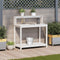 vidaXL - Oppottafel - met - schappen - 108x50x109,5 - cm - massief - grenenhout - wit