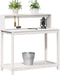 vidaXL - Oppottafel - met - schappen - 108x50x109,5 - cm - massief - grenenhout - wit