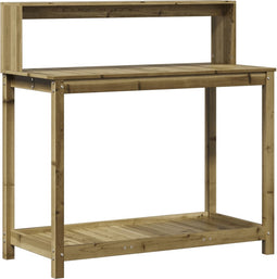 vidaXL - Oppottafel - met - schappen - 108x50x109,5 - cm - geïmpregneerd - hout