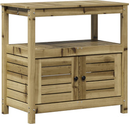 vidaXL - Oppottafel - met - schappen - 82,5x45x81 - cm - geïmpregneerd - hout