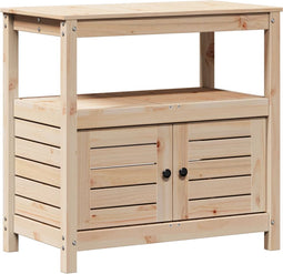vidaXL - Oppottafel - met - schappen - 82,5x45x81 - cm - massief - grenenhout
