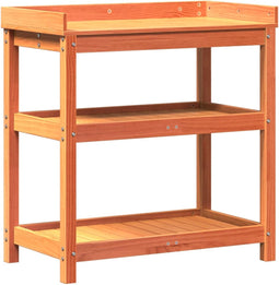 vidaXL - Oppottafel - met - schappen - 82,5x45x86,5 - cm - grenenhout - bruin