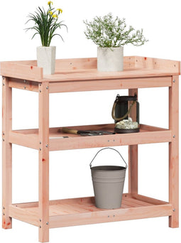 vidaXL - Oppottafel - met - schappen - 82,5x45x86,5 - cm - massief - douglashout