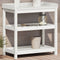 vidaXL - Oppottafel - met - schappen - 82,5x45x86,5 - cm - massief - grenenhout - wit