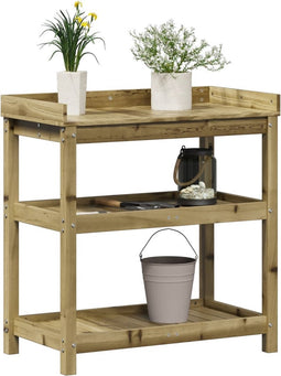 vidaXL - Oppottafel - met - schappen - 82,5x45x86,5 - cm - geïmpregneerd - hout