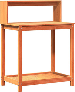 vidaXL - Oppottafel - met - schappen - 82,5x50x109,5 - cm - grenenhout - bruin