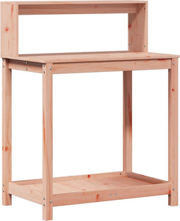 vidaXL - Oppottafel - met - schappen - 82,5x50x109,5 - cm - massief - douglashout