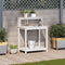 vidaXL - Oppottafel - met - schappen - 82,5x50x109,5 - cm - massief - grenenhout - wit