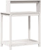 vidaXL - Oppottafel - met - schappen - 82,5x50x109,5 - cm - massief - grenenhout - wit