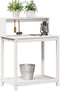 vidaXL - Oppottafel - met - schappen - 82,5x50x109,5 - cm - massief - grenenhout - wit