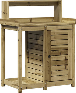 vidaXL - Oppottafel - met - schappen - 82,5x50x109,5 - cm - geïmpregneerd - hout