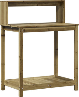 vidaXL - Oppottafel - met - schappen - 82,5x50x109,5 - cm - geïmpregneerd - hout