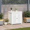 vidaXL - Oppottafel - met - schappen - 82,5x50x86,5 - cm - massief - grenenhout - wit