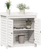 vidaXL - Oppottafel - met - schappen - 82,5x50x86,5 - cm - massief - grenenhout - wit