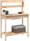 vidaXL - Oppottafel - met - spoelbak - 147,5x44x139,5 - cm - massief - vurenhout