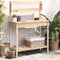 vidaXL - Oppottafel - met - spoelbak - 147,5x44x139,5 - cm - massief - vurenhout