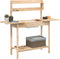 vidaXL - Oppottafel - met - spoelbak - 147,5x44x139,5 - cm - massief - vurenhout