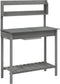 vidaXL - Oppottafel - met - spoelbak - 147,5x44x139,5 - cm - vurenhout - grijs