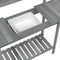 vidaXL - Oppottafel - met - spoelbak - 147,5x44x139,5 - cm - vurenhout - grijs
