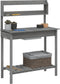 vidaXL - Oppottafel - met - spoelbak - 147,5x44x139,5 - cm - vurenhout - grijs