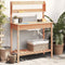 vidaXL - Oppottafel - met - spoelbak - 147,5x44x139,5 - cm - vurenhout - bruin