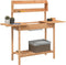 vidaXL - Oppottafel - met - spoelbak - 147,5x44x139,5 - cm - vurenhout - bruin