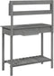 vidaXL - Oppottafel - met - spoelbak - 147,5x44x139,5 - cm - vurenhout - grijs