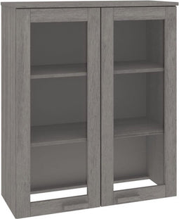 vidaXL - Opzetkast - HAMAR - 85x35x100 - cm - massief - grenenhout - lichtgrijs