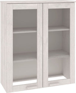 vidaXL - Opzetkast - HAMAR - 85x35x100 - cm - massief - grenenhout - wit