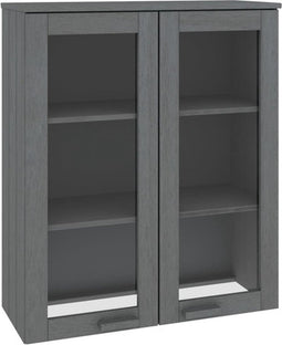 vidaXL - Opzetkast - HAMAR - 85x35x100 - cm - massief - grenenhout - donkergrijs