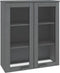 vidaXL - Opzetkast - HAMAR - 85x35x100 - cm - massief - grenenhout - donkergrijs