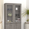 vidaXL - Opzetkast - HAMAR - 85x35x100 - cm - massief - grenenhout - lichtgrijs