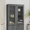 vidaXL - Opzetkast - HAMAR - 85x35x100 - cm - massief - grenenhout - donkergrijs