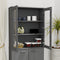 vidaXL - Opzetkast - HAMAR - 85x35x100 - cm - massief - grenenhout - donkergrijs