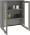 vidaXL - Opzetkast - HAMAR - 85x35x100 - cm - massief - grenenhout - lichtgrijs