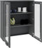 vidaXL - Opzetkast - HAMAR - 85x35x100 - cm - massief - grenenhout - donkergrijs