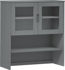 vidaXL - Opzetkast - MOLDE - 90x35x100 - cm - massief - grenenhout - grijs